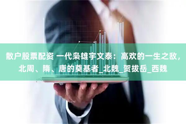 散户股票配资 一代枭雄宇文泰：高欢的一生之敌，北周、隋、唐的奠基者_北魏_贺拔岳_西魏